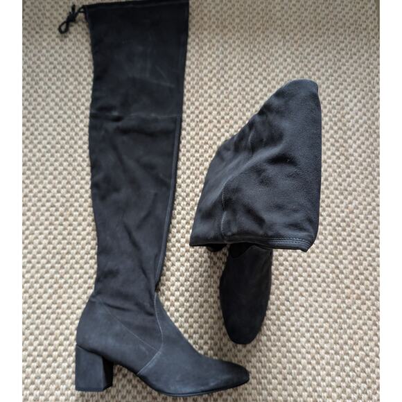STUART WEITZMAN Genna 60 Over-The-Knee City Boots, Slate, Suede, 40.5/10, NWOB - Picture 1 of 8
